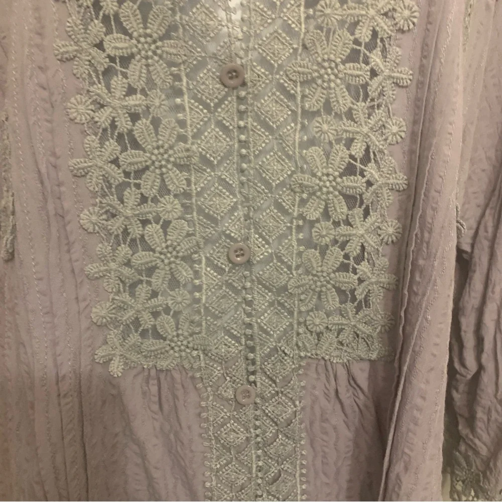 Paposon Lace Crinkle Top Sz XL - Picture 7 of 16